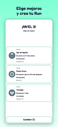 Elige mejoras y crea tu Run