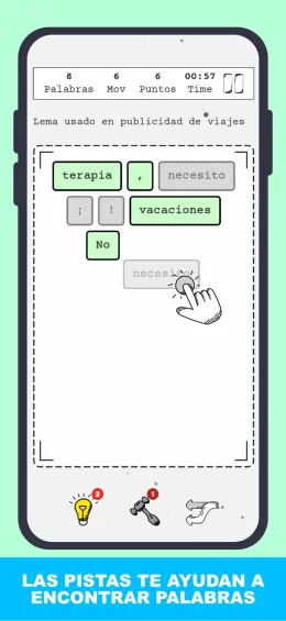 Las pistas te ayudan a encontrar palabras